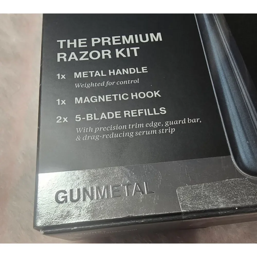 House of Atlas The Premium Razor Kit, 1 Handle + 1 Hook + 2 Refills, Gunmetal